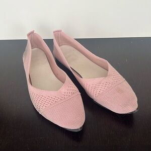 Well worn Pink knit flats